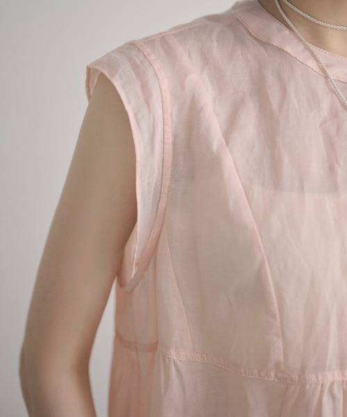 LAULEN（ローレン）の「ramie blend peplum blouse /ラミーブレンドペプラムブラウス（シャツ/ブラウス・レディース・ブラウン/オレンジ/ピンク・FREE）」の8枚目の写真