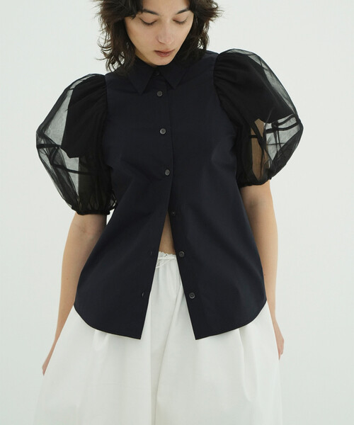 CLANE/クラネ TULLE LAYERED SLEEVE SHIRTS/チュールレイヤード CLANE/クラネ TULLE LAYERED SLEEVE SHIRTS/チュールレイヤード