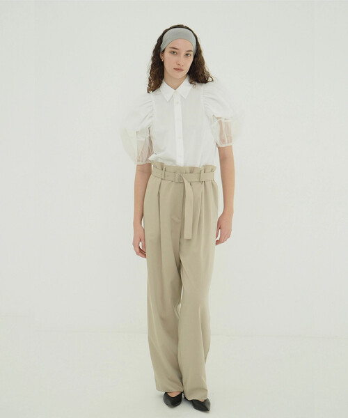 セール】CLANE/クラネ TULLE LAYERED SLEEVE SHIRTS/チュール