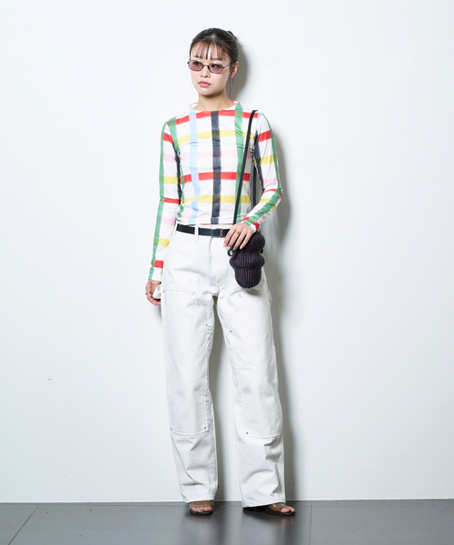 CITYSHOP(シティーショップ)の「SIXXTA RAINBOW CONFETTI SWEATER PLO:カットソー(Tシャツ/カットソー・レディース・ホワイト系その他・SMALL)」の4枚目の写真