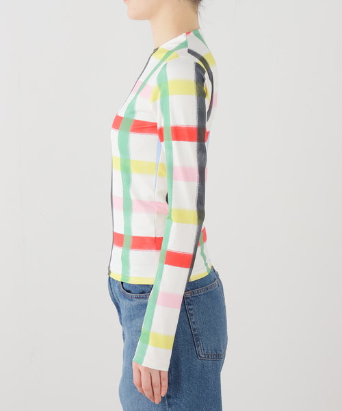 CITYSHOP(シティーショップ)の「SIXXTA RAINBOW CONFETTI SWEATER PLO:カットソー(Tシャツ/カットソー・レディース・ホワイト系その他・SMALL)」の2枚目の写真