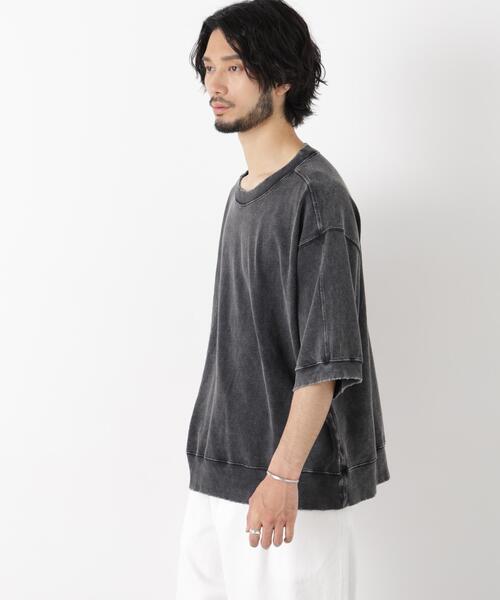 NANO universe(ナノユニバース)の「ケミカル加工袖線切替えTシャツ(Tシャツ/カットソー・メンズ・ブルー/ブラック・L/M/S)」の4枚目の写真