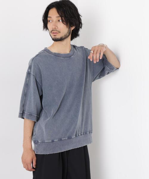 NANO universe(ナノユニバース)の「ケミカル加工袖線切替えTシャツ(Tシャツ/カットソー・メンズ・ブルー/ブラック・L/M/S)」の18枚目の写真