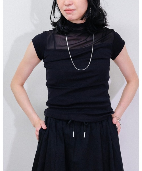 Julep(ジュレップ)の「Sheer Tops(Tシャツ/カットソー・レディース・オフホワイト/ブラウン/ブラック/カーキ・FREE)」の1枚目の写真