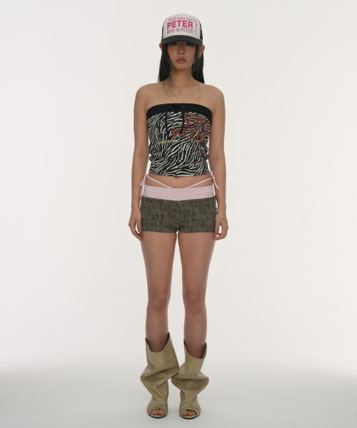 GILAARCHIVE（ギラアーカイブ）の「STRAP WAIST MICRO SHORTS (LEOPARD)_PINK（その他パンツ・レディース・その他・FREE）」の2枚目の写真