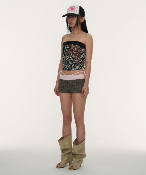 GILAARCHIVE（ギラアーカイブ）の「STRAP WAIST MICRO SHORTS (LEOPARD)_PINK（その他パンツ・レディース・その他・FREE）」の3枚目の写真