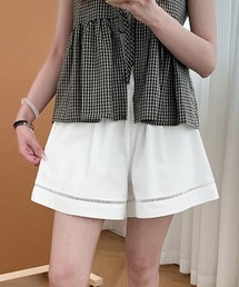 梯子レースショートパンツハーフパンツ夏服