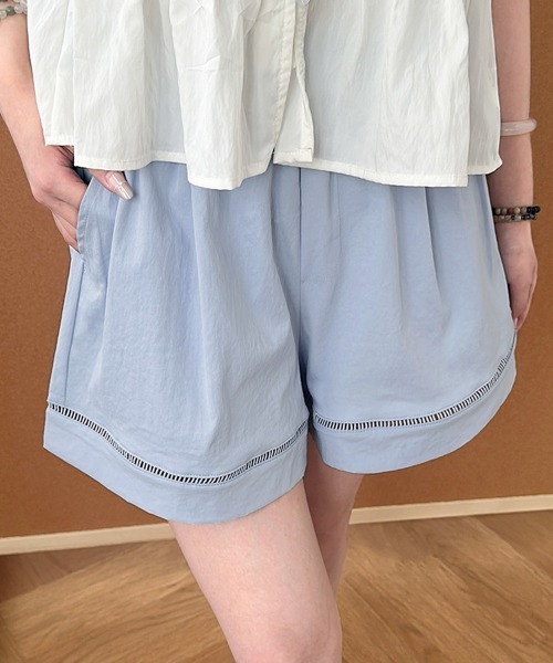 Miniministore(ミニミニストア)の「梯子レースショートパンツハーフパンツ夏服(デニムパンツ・レディース・ベージュ/ブラック/ライトブルー/ホワイト・FREE)」の16枚目の写真
