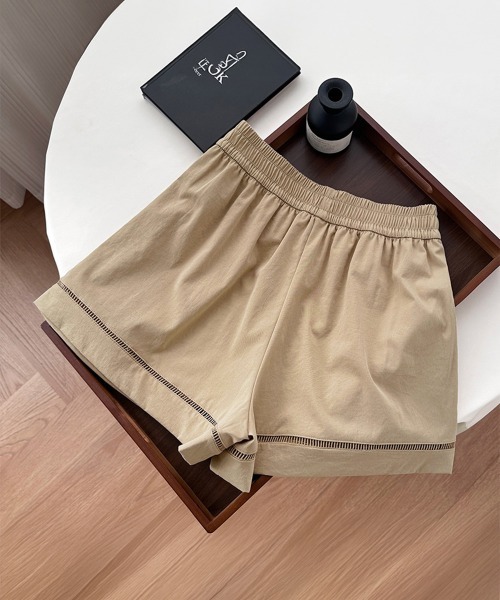 Miniministore(ミニミニストア)の「梯子レースショートパンツハーフパンツ夏服(デニムパンツ・レディース・ベージュ/ブラック/ライトブルー/ホワイト・FREE)」の21枚目の写真