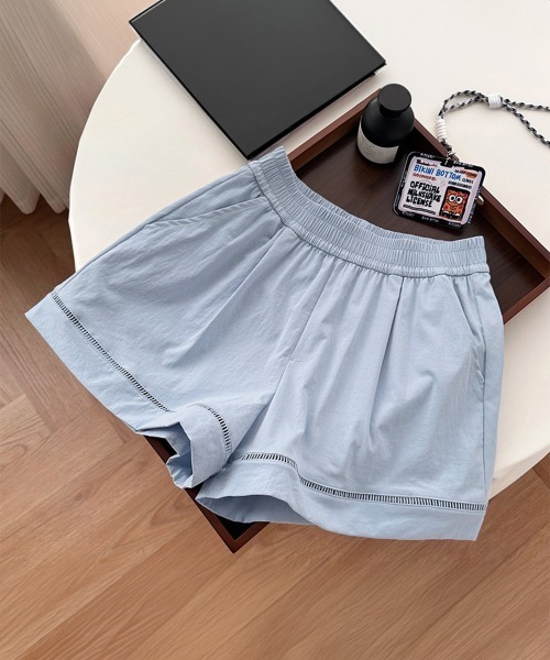 Miniministore(ミニミニストア)の「梯子レースショートパンツハーフパンツ夏服(デニムパンツ・レディース・ベージュ/ブラック/ライトブルー/ホワイト・FREE)」の22枚目の写真