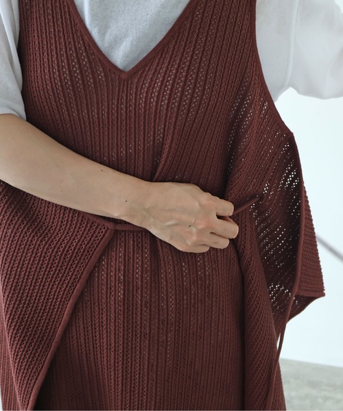 yuni(ユニ )の「Cotton/Pe 透かし編みmulti way wrap knit one-piece(ワンピース・レディース・ブラック・FREE)」の15枚目の写真