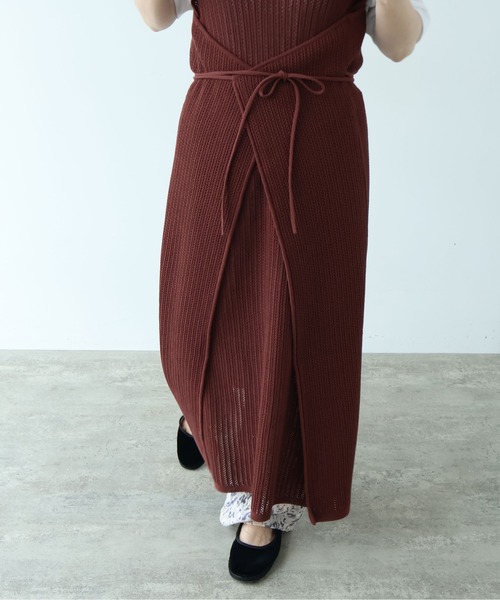 yuni(ユニ )の「Cotton/Pe 透かし編みmulti way wrap knit one-piece(ワンピース・レディース・ブラック・FREE)」の19枚目の写真