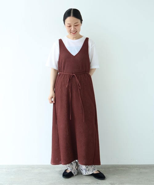yuni(ユニ )の「Cotton/Pe 透かし編みmulti way wrap knit one-piece(ワンピース・レディース・ブラック・FREE)」の9枚目の写真