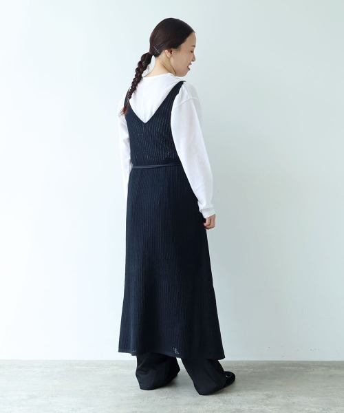 yuni(ユニ )の「Cotton/Pe 透かし編みmulti way wrap knit one-piece(ワンピース・レディース・ブラック・FREE)」の7枚目の写真