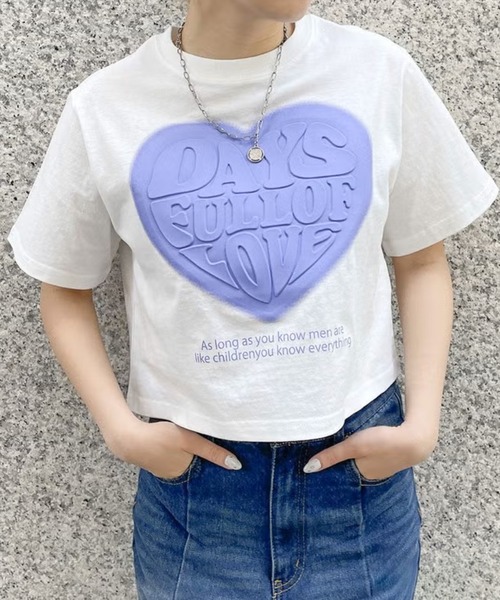 GORGE(ゴージ)の「DAYSハートエンジェルTシャツ(Tシャツ/カットソー・レディース・オフホワイト/スミクロ・F)」の4枚目の写真