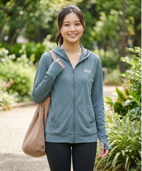 DISCUS ATHLETIC(ディスカス アスレチック)の「【DISCUS ATHLETIC/ディスカス アスレチック】水陸両用 UV接触冷感フルZIPパーカー(塩素対応/DRY/ストレッチ)(パーカー・レディース・ブラック/オフホワイト/モカ/サックスブルー・LARGE/MEDIUM)」の7枚目の写真