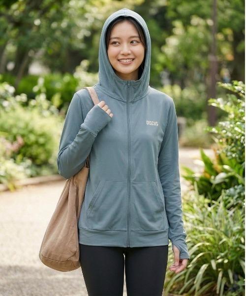 DISCUS ATHLETIC(ディスカス アスレチック)の「【DISCUS ATHLETIC/ディスカス アスレチック】水陸両用 UV接触冷感フルZIPパーカー(塩素対応/DRY/ストレッチ)(パーカー・レディース・ブラック/オフホワイト/モカ/サックスブルー・LARGE/MEDIUM)」の8枚目の写真