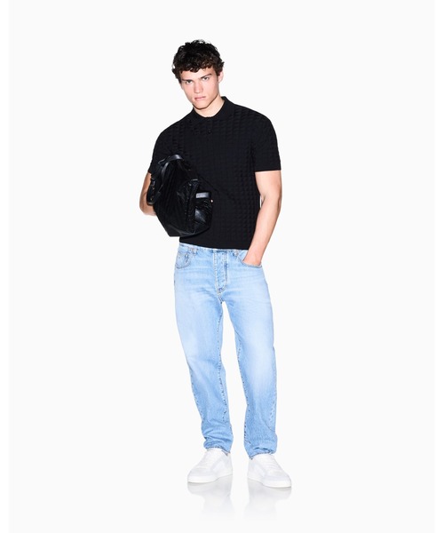 ARMANI EXCHANGE(アルマーニエクスチェンジ)の「【A|X アルマーニ エクスチェンジ】ジオメトリックパターン 半袖ニットポロシャツ(ポロシャツ・メンズ・ブラック/ブルー・X-SMALL/X-LARGE/SMALL/LARGE/MEDIUM)」の7枚目の写真