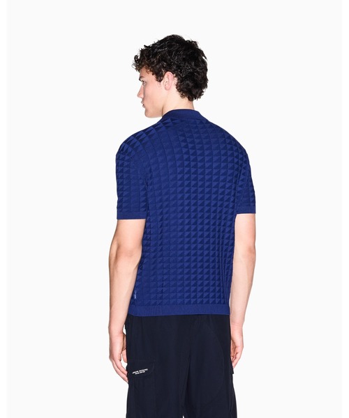 ARMANI EXCHANGE(アルマーニエクスチェンジ)の「【A|X アルマーニ エクスチェンジ】ジオメトリックパターン 半袖ニットポロシャツ(ポロシャツ・メンズ・ブラック/ブルー・X-SMALL/X-LARGE/SMALL/LARGE/MEDIUM)」の15枚目の写真
