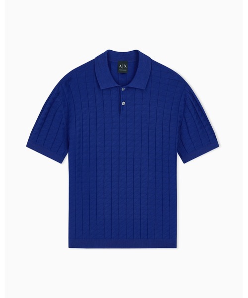 ARMANI EXCHANGE(アルマーニエクスチェンジ)の「【A|X アルマーニ エクスチェンジ】ジオメトリックパターン 半袖ニットポロシャツ(ポロシャツ・メンズ・ブラック/ブルー・X-SMALL/X-LARGE/SMALL/LARGE/MEDIUM)」の12枚目の写真