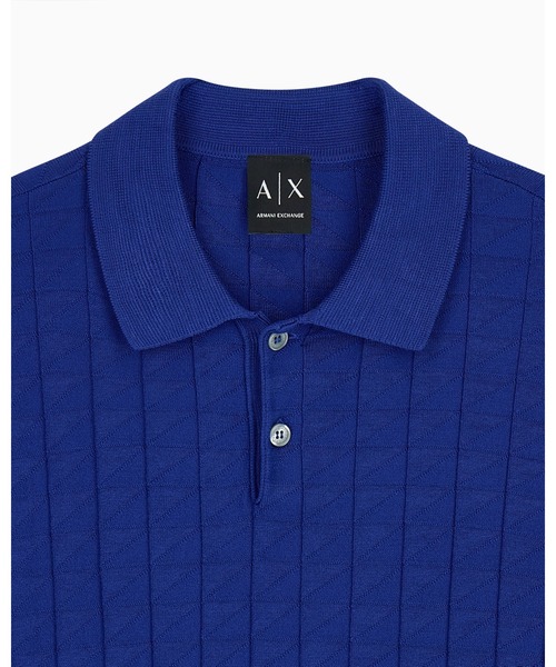 ARMANI EXCHANGE(アルマーニエクスチェンジ)の「【A|X アルマーニ エクスチェンジ】ジオメトリックパターン 半袖ニットポロシャツ(ポロシャツ・メンズ・ブラック/ブルー・X-SMALL/X-LARGE/SMALL/LARGE/MEDIUM)」の10枚目の写真