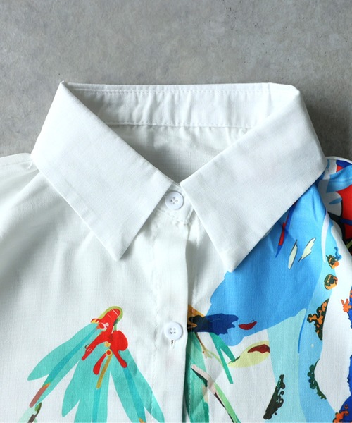 antiqua(アンティカ)の「アート柄 ロングシャツ(シャツ/ブラウス・レディース・ホワイト系その他・ONESIZE)」の12枚目の写真