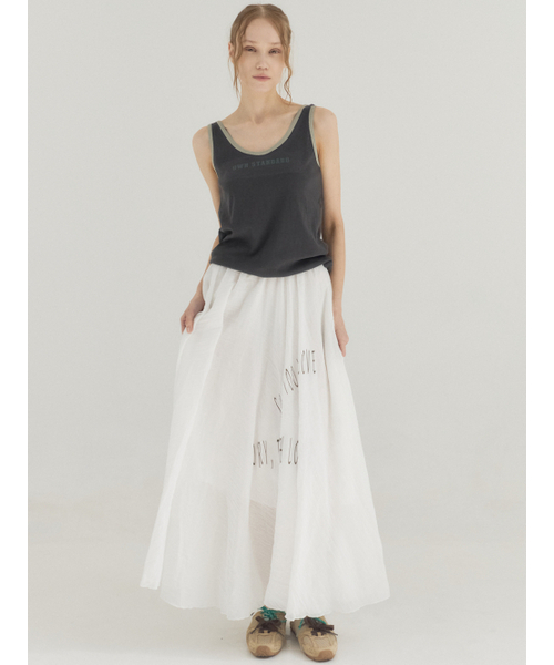 Sorry,Too Much Love（ソーリートゥーマッチラブ）の「Lightweight Crinkled Full Flair Skirt_White（スカート・レディース・その他・FREE）」の3枚目の写真