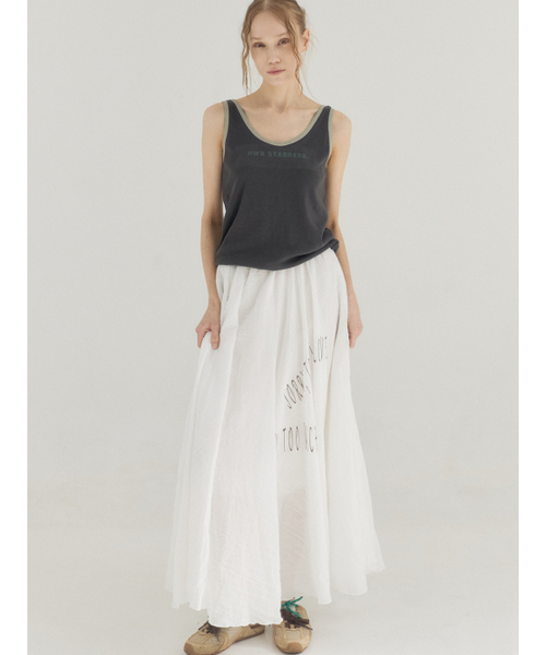 Sorry,Too Much Love（ソーリートゥーマッチラブ）の「Lightweight Crinkled Full Flair Skirt_White（スカート・レディース・その他・FREE）」の5枚目の写真