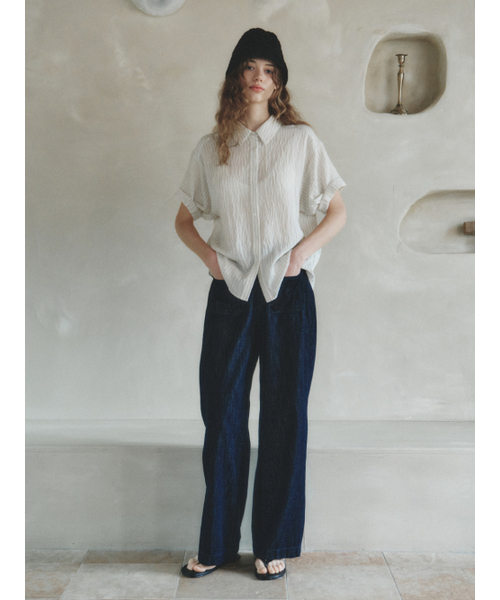 LENINA(レニーナ)の「MAJE wide retro pocket jeans_DARK BLUE(デニムパンツ・レディース・ダークブルー・SMALL/MEDIUM/LARGE)」の2枚目の写真