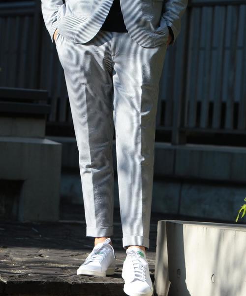 新品　ユナイテッドアローズ　アンクル　シアサッカー　セットアップ　洗える　伸縮性 BEAUTY＆YOUTH UNITED ARROWS スラックス 「WEB限定 WARDROBE