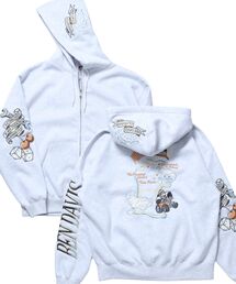 BEN DAVIS（ベンデイビス）の「【BEN DAVIS（ベンデイビス）】SOUVENIR EMB ZIP HOODIE/ ジップパーカー フード キャラクター デザイン 裏起毛 ユニセックス（パーカー）」