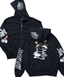 BEN DAVIS（ベンデイビス）の「【BEN DAVIS（ベンデイビス）】SOUVENIR EMB ZIP HOODIE/ ジップパーカー フード キャラクター デザイン 裏起毛 ユニセックス（パーカー）」