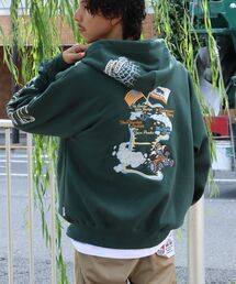 BEN DAVIS（ベンデイビス）の「【BEN DAVIS（ベンデイビス）】SOUVENIR EMB ZIP HOODIE/ ジップパーカー フード キャラクター デザイン 裏起毛 ユニセックス（パーカー）」