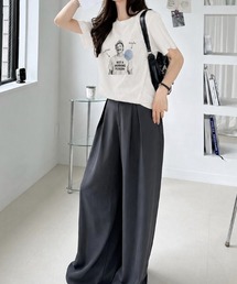 ラフに着るだけでこなれ感◎ フォトプリント ロゴ ベーシック Tシャツ