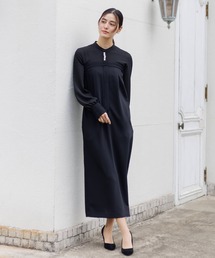 traumerei | 【traumerei】【WEB限定】【洗える】前開き 5連パールが華やぐ「ハレノヒドレス」/ポケット付き/結婚式/パーティー/お呼ばれ/七五三/前撮り/顔合わせ/食事会/お宮参り/学校行事/ママ/参観/母親/服/卒業式/入学式(ワンピース)