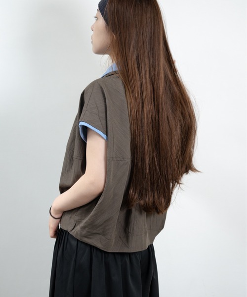 hwyl(ヒュイル)の「レイヤードライクシャツ(シャツ/ブラウス・レディース・ブラウン/ベージュ・FREE)」の9枚目の写真