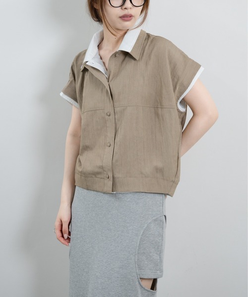 hwyl(ヒュイル)の「レイヤードライクシャツ(シャツ/ブラウス・レディース・ブラウン/ベージュ・FREE)」の7枚目の写真