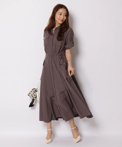 JUSGLITTY(ジャスグリッティー)の「ロールアップシャツワンピース(ワンピース・レディース・ブラウン系その他・2/1/0)」の6枚目の写真