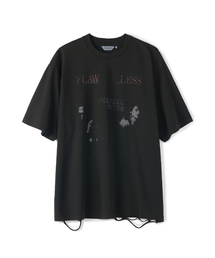 ディストレストフロリスTシャツブラック