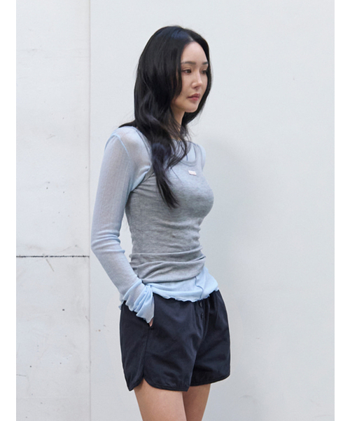 MORVE13(モルブ13)の「オールデイテンセルスリーブレス(バイオレット)(Tシャツ/カットソー・レディース・アイボリー/ミント/ライトグレー/レッド/バイオレット/ブラック/ネイビー/バーガンディー・FREE)」の11枚目の写真