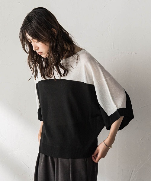 MAYSON GREY（メイソングレイ）の「パネルドルマンニットプルオーバー（ニット/セーター・レディース・ブラック系その他/ベージュ・M）」の12枚目の写真