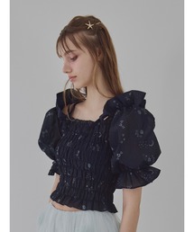 etre loin（エトルワン）の「Sheer jacquard off shoulder blouse / シアージャガードオフショルブラウス（シャツ/ブラウス）」