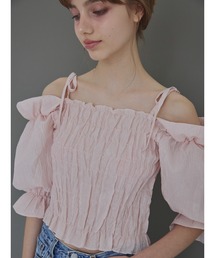 etre loin（エトルワン）の「Sheer jacquard off shoulder blouse / シアージャガードオフショルブラウス（シャツ/ブラウス）」