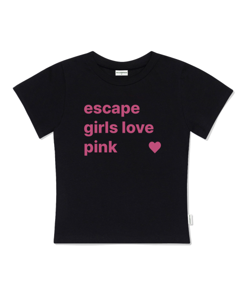 ESCAPEFROM(エスケープフロム)の「イースケープガール ラブピンクプリント スリムフィット 半袖Tシャツ ブラック(Tシャツ/カットソー・レディース・その他・LARGE/MEDIUM)」の3枚目の写真