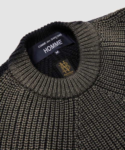 COMME des GARCONS HOMME（コム デ ギャルソン・オム）の「BATONER W-NAME WOOL CREW NECK KNIT（ニット/セーター・メンズ・ブラック/ネイビー・S/M/L/XL）」の11枚目の写真