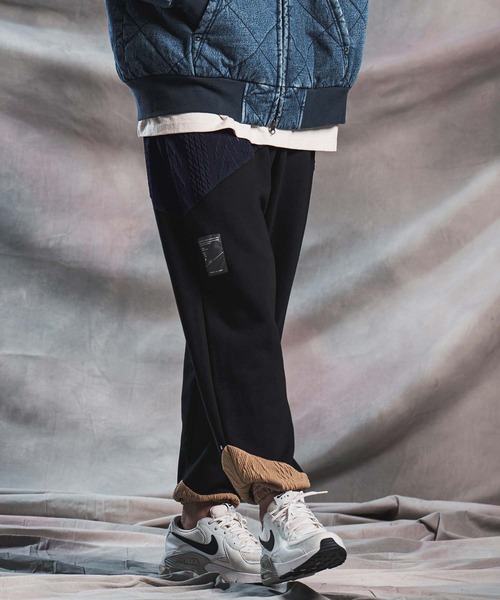 mp15295-Cardboard Knit Jacquard-Blocked Joggers ジョガーパンツ