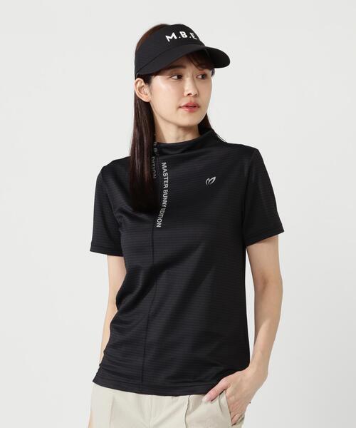MASTER BUNNY EDITION（マスターバニーエディション）の「【MASTER BUNNY EDITION】ドビーワッフル半袖モックネックカットソー（Tシャツ/カットソー・レディース・オレンジ/ホワイト/ブラック・SMALL/MEDIUM/LARGE）」の2枚目の写真