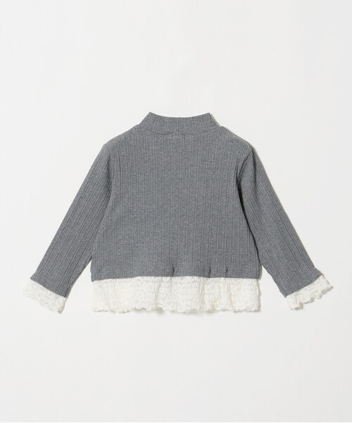 green label relaxing(グリーンレーベルリラクシング)の「チュール レース コンビ プルオーバー / キッズ 100cm-130cm(ニット/セーター・キッズ・グレー系/ライム・110cm/100cm/120cm/130cm)」の8枚目の写真
