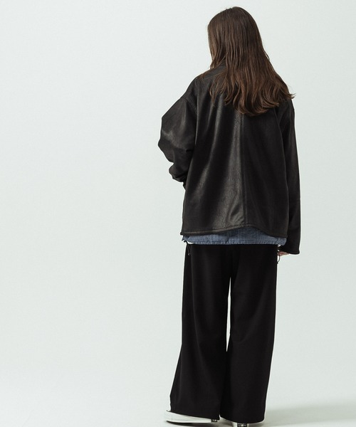 SLICK(スリック)の「【SLICK/スリック】Double Cloth Synthetic Leather Cardigan/ダブルクロス シンセティックレザーカーディガン(カーディガン/ボレロ・メンズ・ブラウン/ブラック・1/3/2)」の21枚目の写真