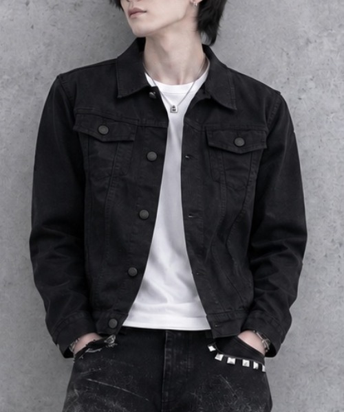 SHIBUYA Zy.(シブヤジー)の「Iron Vow ブラックデニムジャケット(デニムジャケット・メンズ・ブラック・L/M/XL)」の1枚目の写真